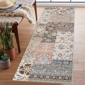 Washable Rug 2x6 Oriental Runner Rug Vintage Patchwork Entryway Runners Hallway Runner Rugs Accent Long Rug Non-Slip Soft Thin Rug Runner Indoor Kitchen Mat Living Room Bedroom Farmhouse Rug