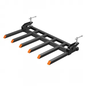58" Clamp on Tractor Debris Forks, Heavy Duty Clamp on Pallet Forks with 4000 LBS Loading Capacity, for Skid Steer Loader, Tractor Attachments