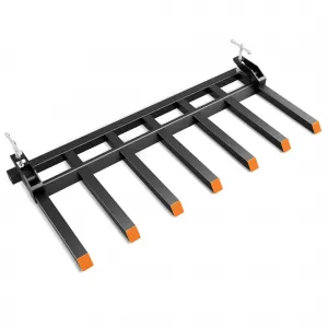 68” Clamp on Debris Forks for Tractor Bucket, Heavy Duty 5500lbs Clamp on Pallet Forks Bucket, Efficient Clean-up, Quick Attach Pallet Forks for Loader Bucket Skid-steer Tractor