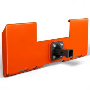 3/8" Skid Steer Mount Plate with 2" Removable Trailer Hitch Receiver, Thick Skid Steer Plate Attachment, Universal Skid Loader Tractor Quick Attach Plate