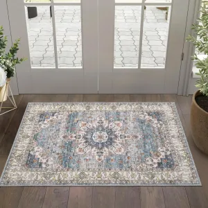Washable Rug Area Rug 2x3 Small Rug Doormat Front Door Rugs Non Slip Door Entrance Mat Kitchen Rug Throw Floor Carpet for Bedroom Bathroom Office