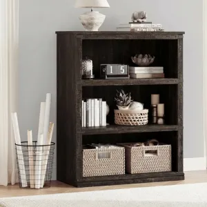 3 Tier Bookcase, Farmhouse Book Shelf with Storage Open Display Bookshelves, 43.3" Low Book Case Wooden 3 Shelf Bookcase Home Decor Furniture for Home Office, Living Room, Bed Room - Oak