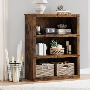 Classic 3 Tier Bookcase, Farmhouse Book Shelf with Storage Open Display Bookshelves, 43.3" Low 3 Shelf Book Case Home Decor Furniture for Home Office, Living Room, Bed Room, Vintage