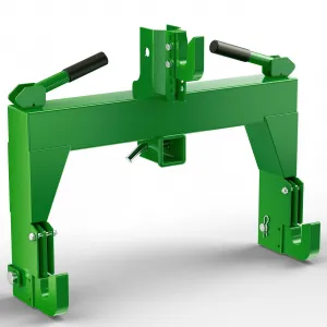 3-Point Quick Hitch for Tractors, 3000 LBS Capacity, Heavy-Duty Steel, Easy Installation, Category 0 & 1 Compatible, Green, Farm Use