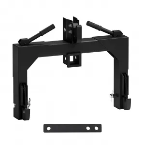 3-Point Quick Hitch for Cat 0 & 1 Tractors - 3000 lbs Lift, 2" Receiver, 3" Steel Tubing, Adjustable 15"-18" Level, Black, Easy Install