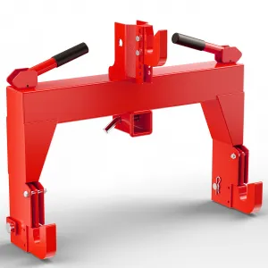 3-Point Quick Hitch for Tractors 3000 LBS Capacity Heavy-Duty Steel Easy Install Category 0 & 1 Red Agricultural Use