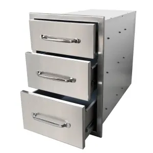 Stainless Steel SingleLayer BBQ Drawers for Outdoor Kitchen - 14 x20.5 x 23 Inch