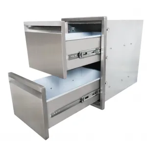 Stainless Steel SingleLayer BBQ Drawers for Outdoor Kitchen - 13 x 20.5 x 21 Inch