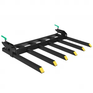 58” Clamp on Debris Forks for Tractor Bucket, Heavy Duty 4000lbs Clamp on Pallet Forks Bucket, Efficient Clean-up, Quick Attach Pallet Forks for Loader Bucket Skid-steer Tractor