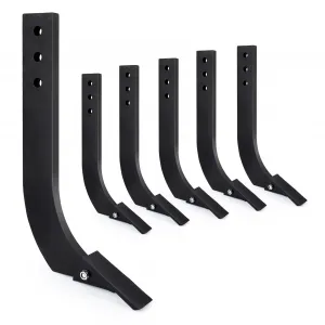 16 Inch Box Blade Shank: 3 Holes, Scarifier Shank with Removable Tapered Teeth and Pins, Adjustable Shanks for Digging and Plowing, 6 Pack