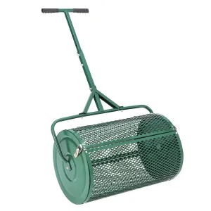 24 Inch Peat Moss Spreader with T Handle & Side Latches