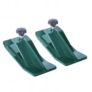 Tractor Bucket Protector, 2pcs Ski Edge Protector, Turf Tamer Skid Protector, Heavy Duty Steel Bucket Edge Anti-Skid Device, Bucket Attachment for Snow Leaves Removal Spreading Gravel - Green