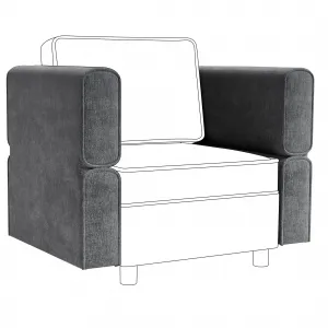 Modular Sectional Sofa Module Universal Armrest & Backrest Recline Design with 11 Angles Adjustable Armrest & Backrest Grey 26.4" D x 4.7" W x 23.7" H