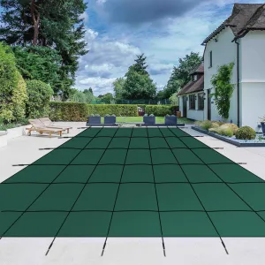 Safety Net for Pools, Green Mesh Rectangle Cover & Tools - 18*42ft