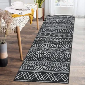 Boho Runner Rug 2x6 Hallway Bohemian Runner Rug Washable Soft Stain-Resistan Runner Non-Shedding Non-Slip Rug Tribal Rug Perfect for Bedroom Laundry Bedroom Entryway
