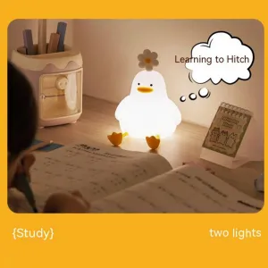 Kids Night Light with 30min Timing Function Cute Duck Design Desktop Decoration Light for Kids Baby Girls Boys Children Toddler White