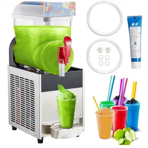 15L/3.96 Gals Commercial Slushy Machine Margarita Machine 400W Frozen Drink Machine Food-Grade PC Tanks for Restaurants Bars Pool Parties