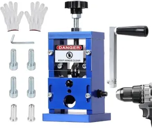 Upgraded Wire Stripper 0.06-1 Inch, Hand Crank/Drill, Portable