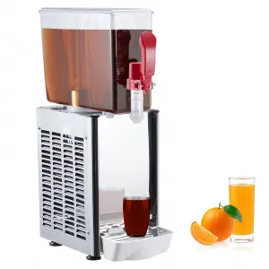 10L (2.64 Gallon) Commercial Juice Dispenser, 1 Tank 180W, Stainless Steel Beverage Dispenser for Tea, Drink