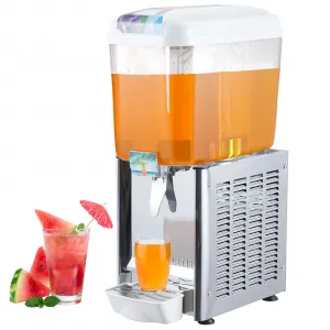 18L (4.75 Gallon) Commercial Juice Dispenser, 1 Tank 180W, Stainless Steel Beverage Dispenser for Tea, Drink