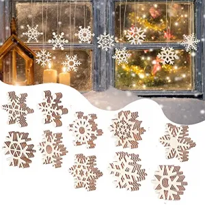 Snowflake Blank Wood Christmas Ornaments,150PCS Wood Xmas Ornaments Snowflake,Handicrafts Wooden Ornaments for Kids Holidays for Friends Lovers Neighborhood