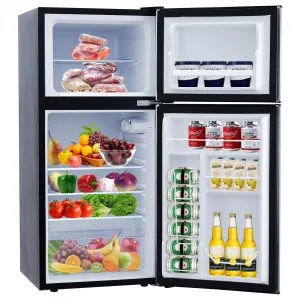4.5 Cu. Ft 2-Door Fridge, Adjustable Thermostat for Apartments