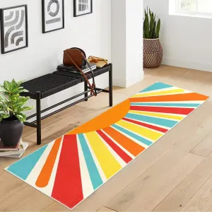 Runner Rug 2x6 for Hallways Entryway Indoor Washable Kitchen Runner Rugs Boho Runner Rugs for Bedroom Non-Slip Carpet Mat for Bathroom Entrance Living Room, Red