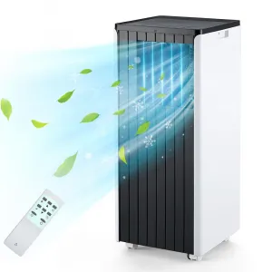 8,000 BTU Portable Air Conditioners, cooling Fan for Room up to 350 sq.ft., 24 Hour Timer & Remote Control & Window Mount Kit, Black, for Home/Office/Dorms