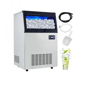 90LBS/24H,Ice Machine 110V Ice Machine with 33 LBS Storage Bin, Ideal for Restaurant, Home, Bars, Coffee Shop