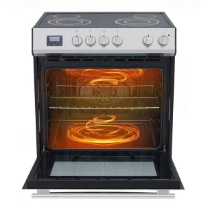 Front Control Electric Range Oven with 5 Cooktop Elements with 6 Cooking Power Options, Freestanding Oven, 5.0 cu. ft. Capacity Stainless Steel