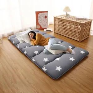 Japanese Futon Mattress, Twin Size Futon Floor Mattress Japanese Style Floral Pattern Mattress for Floor, Tatami Mat, Sleeping Mattress Pad for Camping Travel, Star