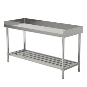 48"L x 24"W x 34"H Stainless Steel Work Table with Backsplash & Sidesplashes - Commercial Prep Table with Undershelf for Kitchen, Restaurant, Garage, and Laundry