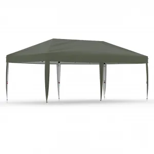 10'x20' Pop-Up Commercial Canopy Tent, Heavy-Duty Waterproof Shelter with UV Protection, Locking System & Adjustable Legs, Grey