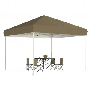 10' X 10' Pop Up Canopy, Waterproof & UV Resistant Commercial Instant Craft Fair Canopy Tent Outdoor Events Instant Shelter for Farmer Market, Party, Event, Patio, Khaki