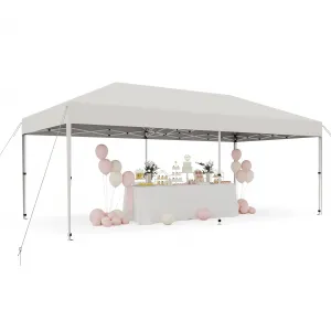 10'x20' Pop Up Canopy Heavy Duty & Waterproof Canopy Without Sidewalls for Outdoor Party,Camping,Pickup-White