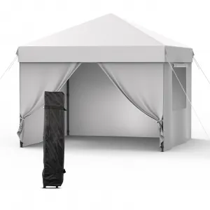 10' X 10' Pop-Up Canopy Tent - Waterproof Outdoor Canopy, Portable Sun Shelter, 2.7M Height,210D Silver-Coated Oxford Cloth, Picnic, Camping, Outdoor Events, Parties, Patio, Grey