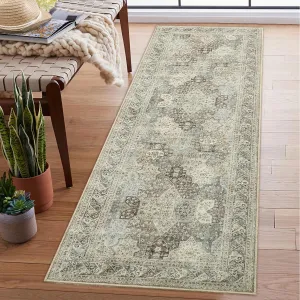 Washable Runner Rug 2x6 Boho Hallway Rug Runner Long Entryway Rug, Low-Pile Accent Rug for Bedroom, Non-Slip Soft Carpet Runner Throw Rugs for Bathroom Laundry Room Taupe 2'x6'