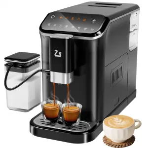 20 Bar Espresso Machine with Built - in 15 - Setting Grinder, Automatic Milk Frother, 1.5L Water Tank & Dual Boiler