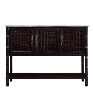 Farmhouse Console Table With Storage Cabinet Multifunctional Storage Cabinet 47.2" L x 14" W x 34" H Antique Espresso