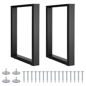 Iron Furniture Legs, Heavy Duty, for Desks and Tables, 2-Pack - 28" H x 31" W