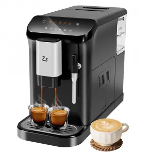 Espresso Machine with Grinder, 20 Bar Professional Espresso Maker with Milk Frother Steam Wand, 1.5L Water Tank, Touch Display, 1-15 Adjustable Grind Size Levels, Gift for Coffee Lover