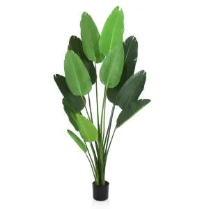 6Ft Artificial Bird of Paradise Plant + Faux Banana Leaf + Indoor & Outdoor Use + 13 Trunks + Flame-Retardant + Adjustable Shape + Home Office Decor