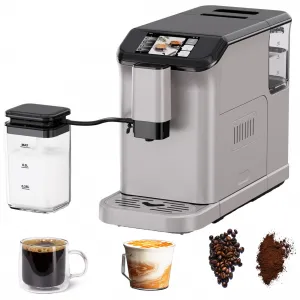 Fully Auto Espresso Machine - One - Touch, LCD Touch Control Panel，20 - Bar, Auto Milk Froth, Dual Boiler, Compact, Gun Color