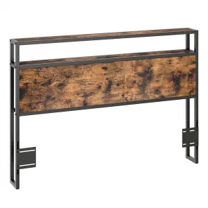 Full Size Headboard, Storage Head Board with 2 Outlets, LED Lights and USB Ports, Adjustable Height, Headboard for Full Bed Frame with Storage Rack, Sturdy and Stable, Easy Assembly, Black