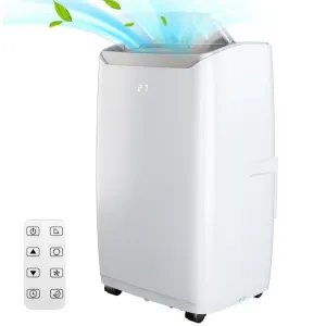 3-in-1 Portable Air Conditioner - 12,000 BTU Capacity, Remote Control, Fast Cooling for Up to 550 Sq. Ft., Low Noise Operation, Sleep Mode & 24-Hour Timer - White