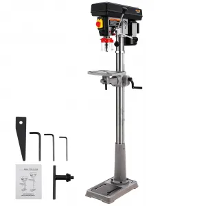 13 in Floor Drill Press, 7.5 Amp 120V Pure Copper Motor, 288-3084 RPM Variable Speed Cast Iron Bench Drill Press, 0-45° Tilting Worktable, Tabletop Drilling Machine for Wood Metal