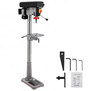 13 in Floor Drill Press, 7.5 Amp Pure Copper Motor, Variable Speed 288-3084 RPM , Cast Iron , Tilting Worktable 0-45°, For Wood and Metal