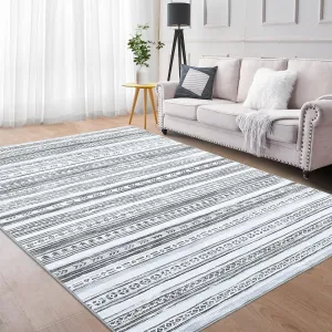 Large Area Rugs 8x10 Rug for Bedroom Washable Modern Living Room Rug Moroccan Throw Rugs Grey Rug Area Rug Soft Large Rug Bohemian Geometric Nursery Rug Room Carpet Classroom Rug 8'x10' Grey