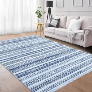 Large Rug 8x10 Area Rugs for Bedroom Washable Modern Living Room Rug Moroccan Throw Rugs Blue Rug Area Rug Soft Large Rug Bohemian Geometric Nursery Rug Room Carpet Classroom Rug Blue 8'x10'
