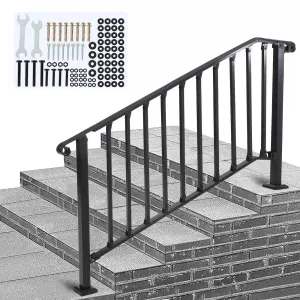 Adjustable Handrail 4-5 Steps, Kit Included, for Outdoor Stairs